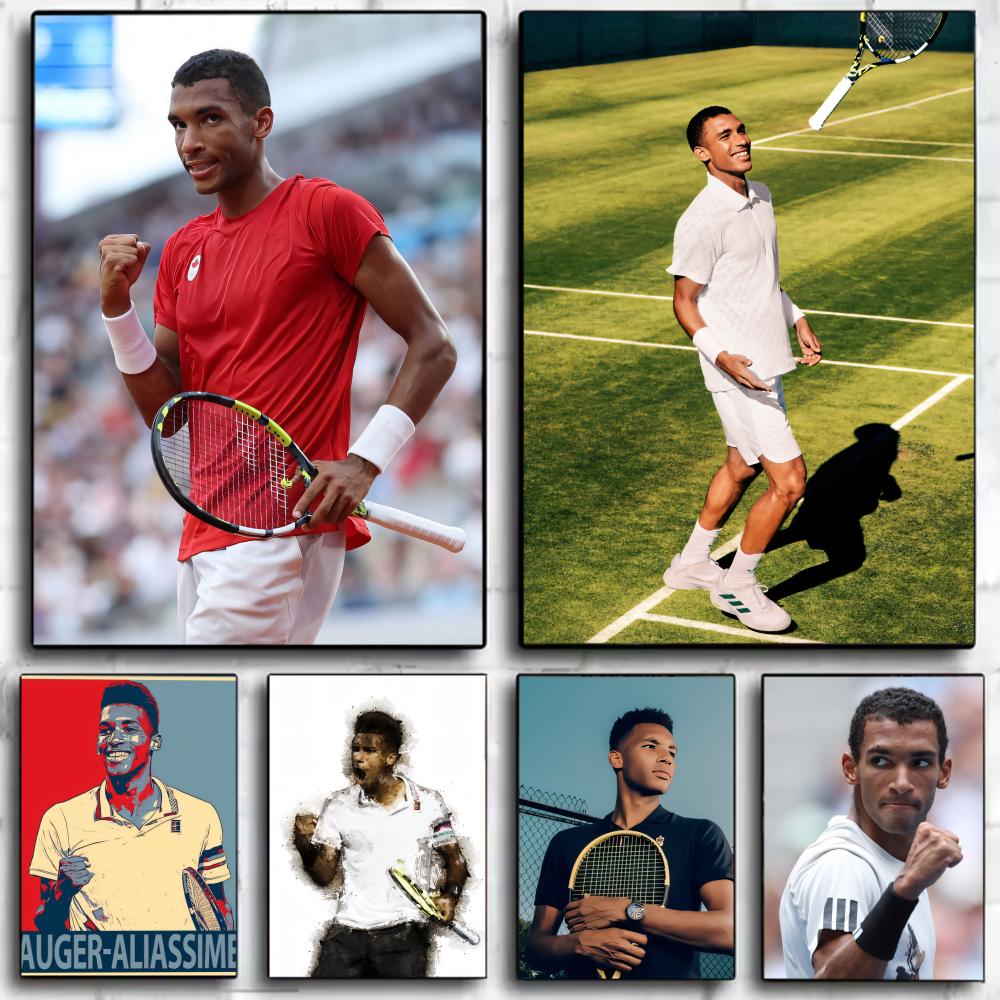 Badminton Poster - Félix Auger-Aliassime Tennis Prodigy Poster, Wandkunstdruck,