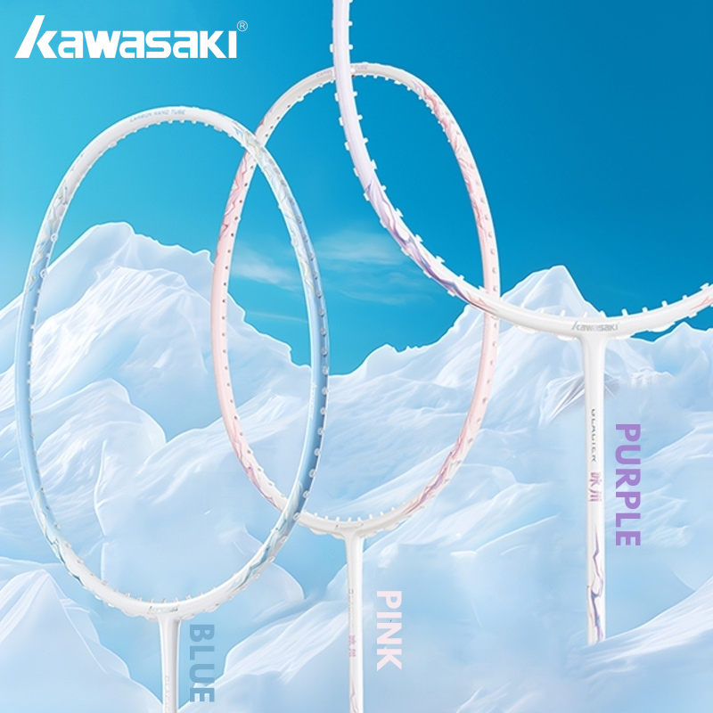 Badminton Raket - Kawasaki GLACIER 5U Badmintonschläger, hochelastische Kohlefaser,