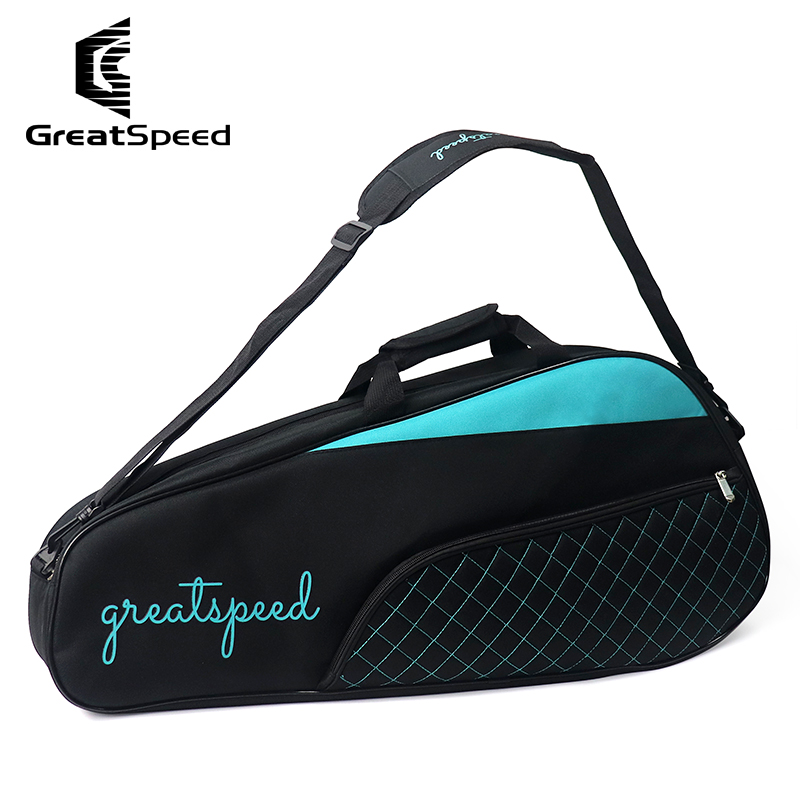 Badminton Fun - GREATSPEED 3er-Pack Tennisschlägertasche mit Schultergurt für