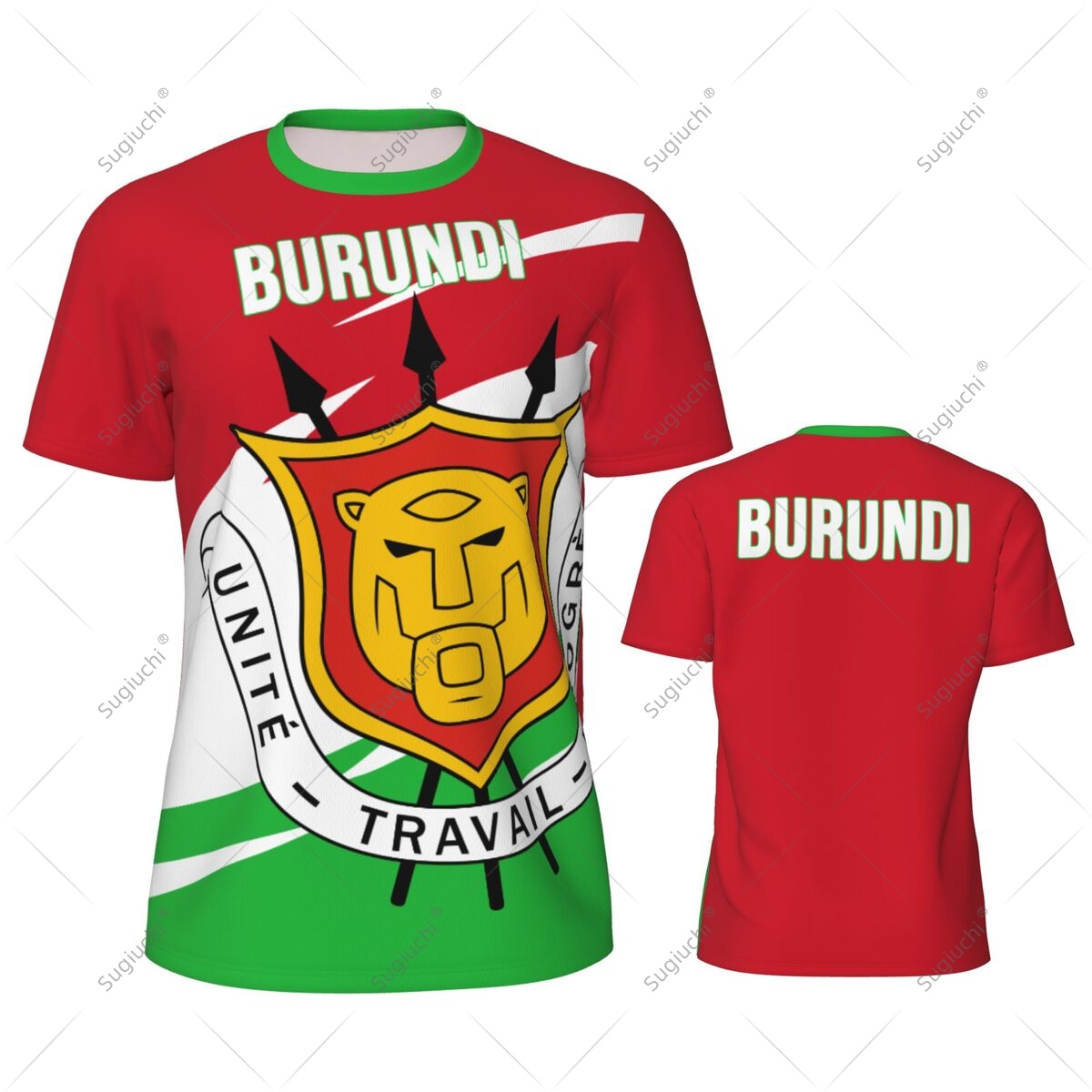 Badminton Jersey - Burundi-Flagge Herren Sport-T-Shirt Damen T-Shirts Trikot